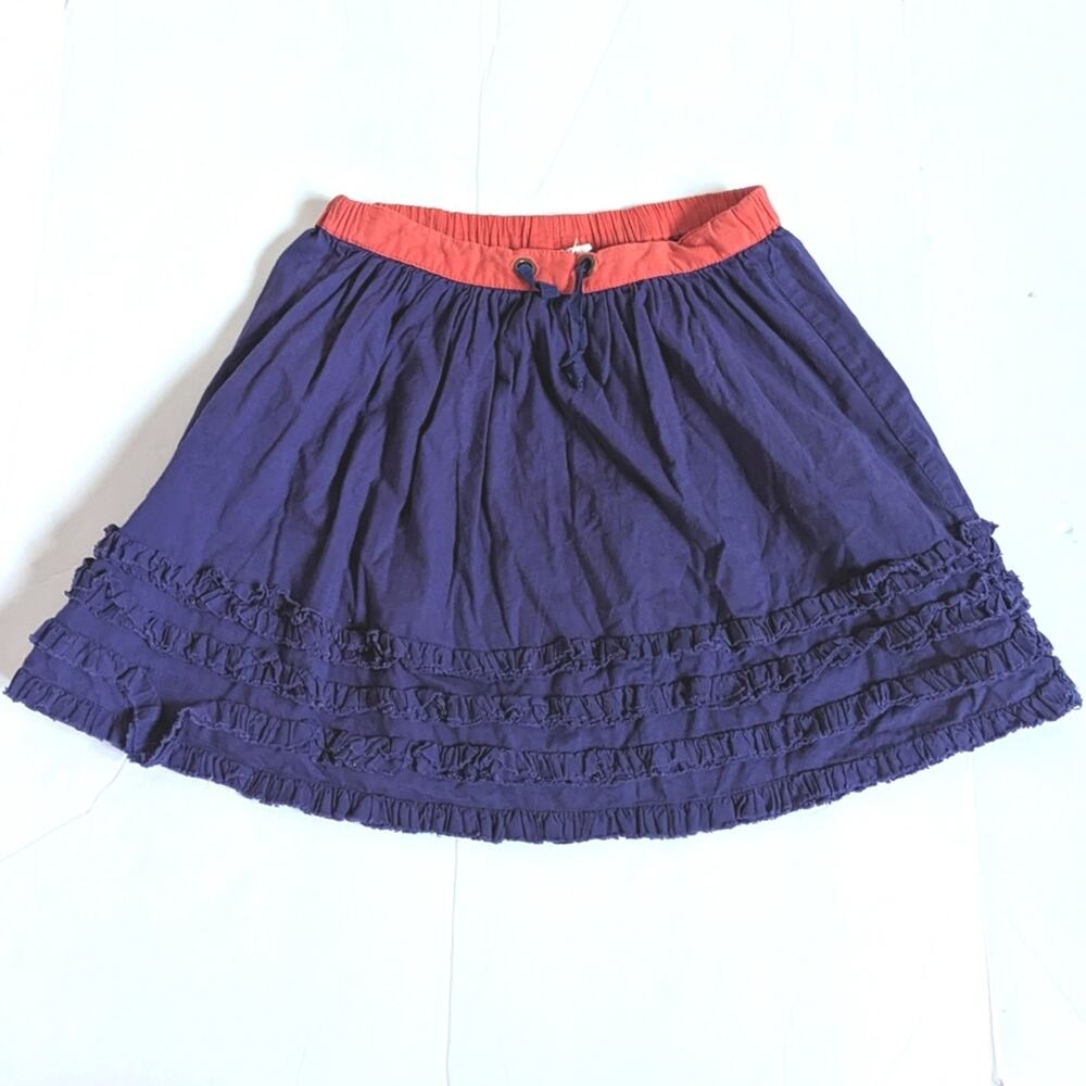 Mini Boden Girls 4-5y Purple Ruffle Skirt Casual Basic Staple